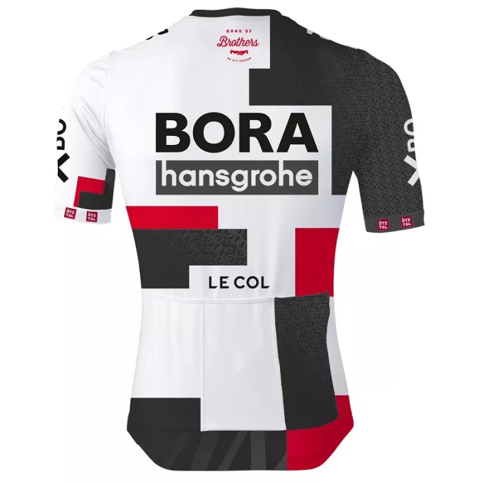 2022 cycling jersey bora hansgrone black white short sleeve and bib short 2